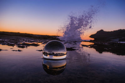 View of sea against sky during sunset