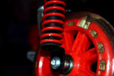 Close-up of red vintage car