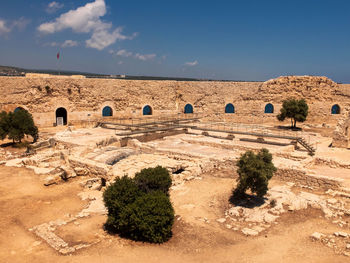 Remains of the ancient building. kizkalesi, mersin province, turkey.