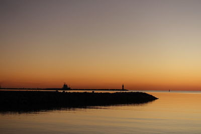 Scenic view of beach during sunset