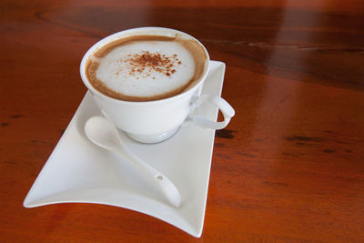 Close-up of coffee on table