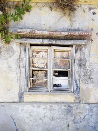 Close-up of abandoned building