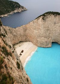 High angle view of sea against sky