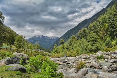 Scenic view of mountains against sky