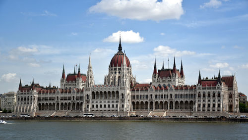 View of river with buildings in background