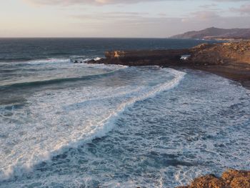 Scenic view of sea and shoreline