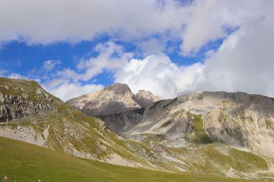 Scenic view of rocky mountains against sky