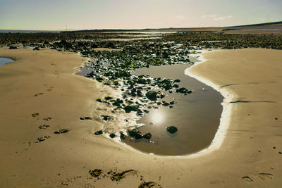 Scenic view of beach against sky