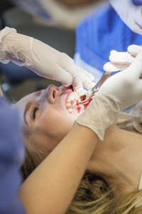 Teenage girl at dentist