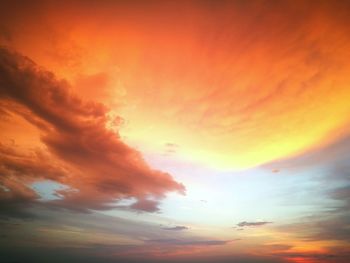 Scenic view of dramatic sky during sunset