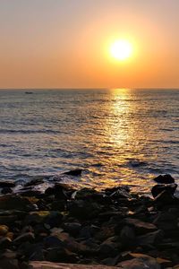 Scenic view of sea during sunset