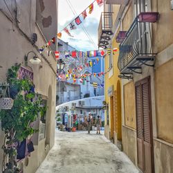 People walking on street amidst plants in city