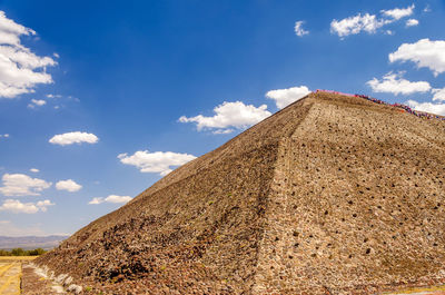 Pyramid of the sun against blue sky