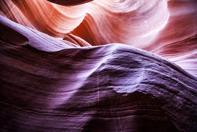 Low angle view of rock formations at antelope canyon