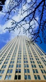 Low angle view of modern building against sky