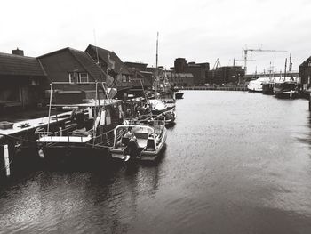 View of boats in harbor