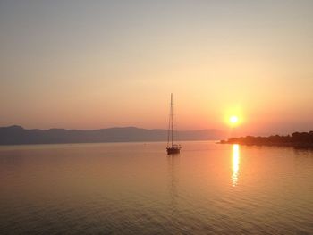 Scenic view of sunset over sea