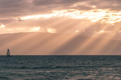 View of sea against dramatic sky