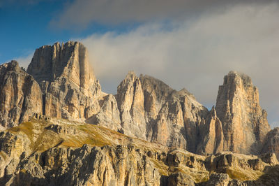 Panoramic view of rocky mountains against sky