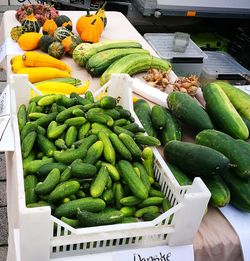 High angle view of fruits for sale in market