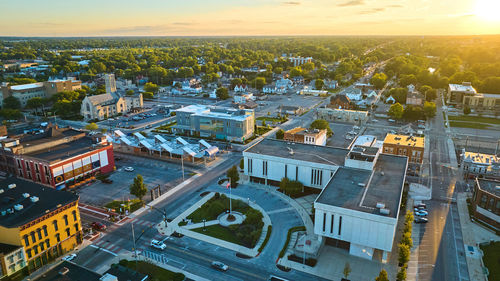 High angle view of cityscape