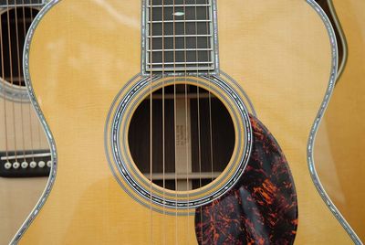 Close-up of acoustic guitar