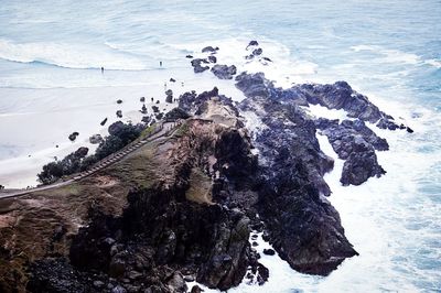 Rock formations in sea