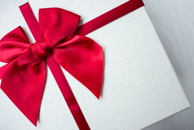 High angle view of christmas paper in box