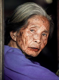 Close-up portrait of senior woman