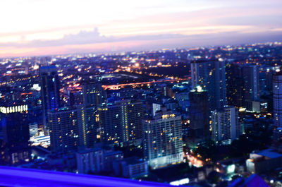 Illuminated cityscape at night