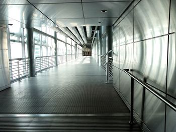 Sunlight falling on walkway in building