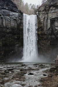 Scenic view of waterfall