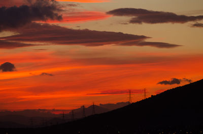 Scenic view of dramatic sky during sunset