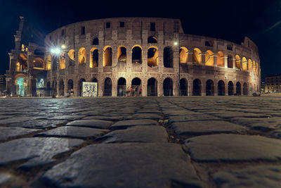 View of historical building at night