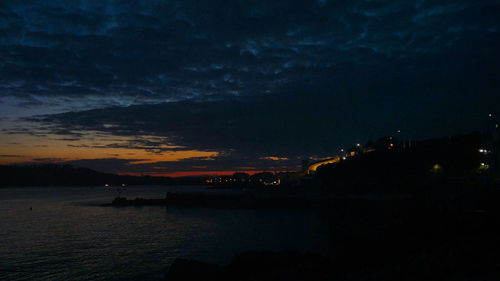 Scenic view of dramatic sky at night