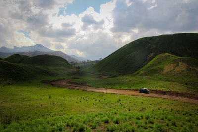 Scenic view of mountains against sky