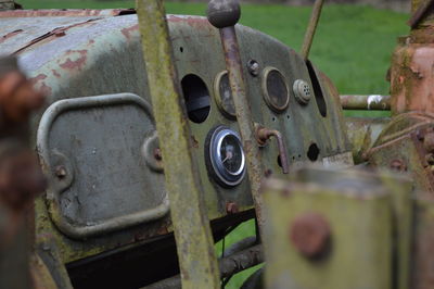 Detail shot of abandoned vehicle