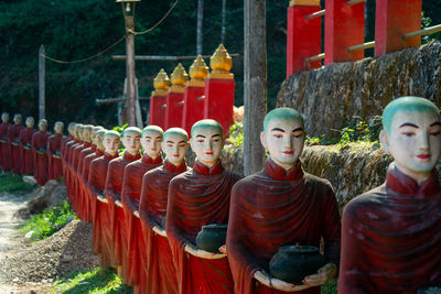 View of statues in temple