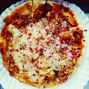 Close-up of served food in plate