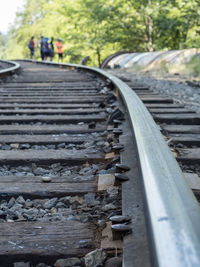 Close-up of railroad track