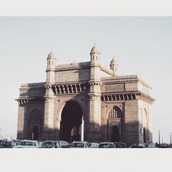 Low angle view of building against clear sky