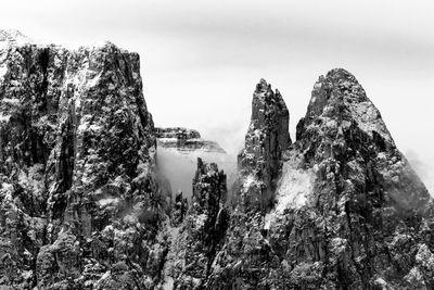 Panoramic view of rock formations against sky
