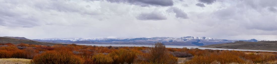 Strawberry reservoir bay in fall highway 40 daniels summit heber duchesne uintah basin utah usa.