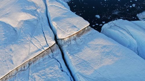 High angle view of snow