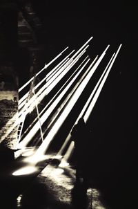 High angle view of illuminated bridge at night