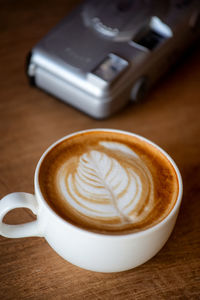 Close-up of coffee on table