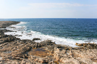 View of the rocky coastline near st. julian's.