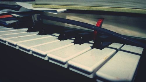 Close-up of piano keys
