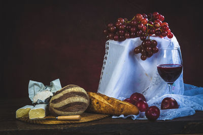 Ice cream in glass on table