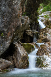 Scenic view of waterfall